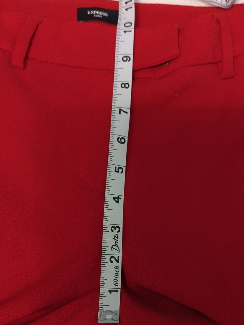 Express Editor Relaxed Trouser Mid Rise Slim Flare Red Pants Size 2 - Picture 11 of 11